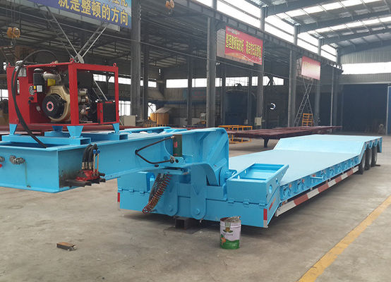 3 Axles Excavator Transport Gooseneck Lowboy Trailer Semi Low Loader Trailer