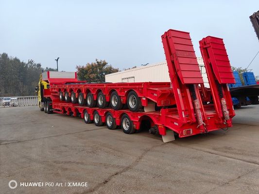 7 Axle Low Bed Semi Trailer Drop Deck Flatbed Semi Truck Trailer