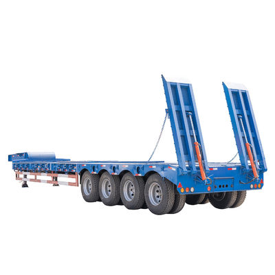 60 Ton 80 Ton Extendable Gooseneck Lowbed Trailer With Heavy Duty Structure