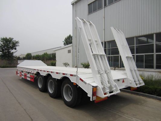 Self Dumping 4 Axle Low Bed Trailer Detachable With Gooseneck Customization