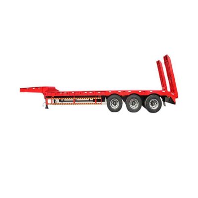 Self Dumping 4 Axle Low Bed Trailer Detachable With Gooseneck Customization