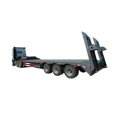 Self Dumping 4 Axle Low Bed Trailer Detachable With Gooseneck Customization