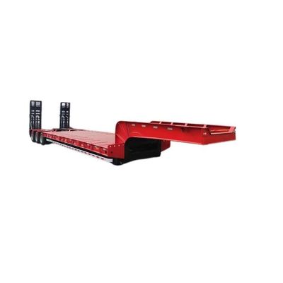 Self Dumping 4 Axle Low Bed Trailer Detachable With Gooseneck Customization
