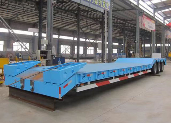 16 Tires Steel Semi Truck Trailer For Excavator Transport Gooseneck Lowbed Trailer