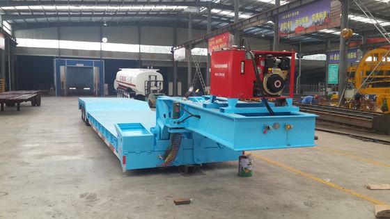 16 Tires Steel Semi Truck Trailer For Excavator Transport Gooseneck Lowbed Trailer