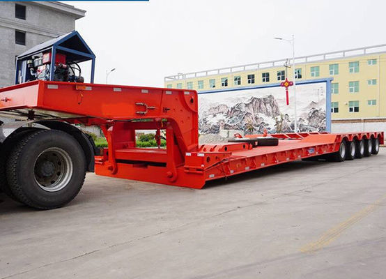 16 Tires Steel Semi Truck Trailer For Excavator Transport Gooseneck Lowbed Trailer