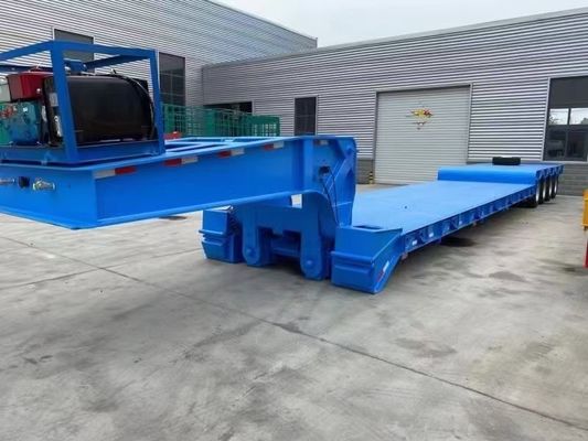 Heavy Duty Excavator Transport 4 Axle Low Bed Trailer Low Loader Semi Trailer 150t