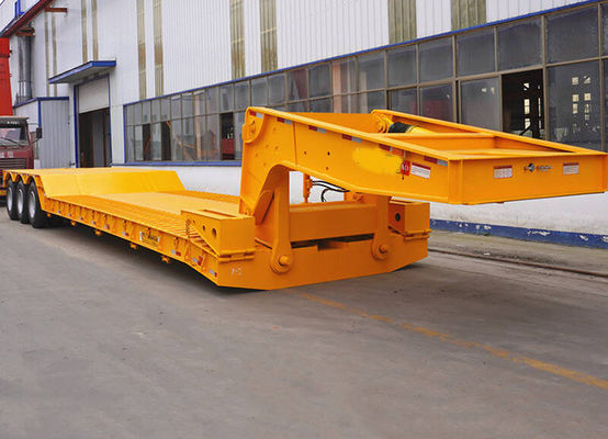 Heavy Duty Excavator Transport 4 Axle Low Bed Trailer Low Loader Semi Trailer 150t