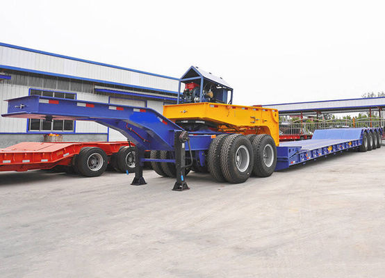150t Low Bed Semi Trailer For Heavy Machine Transport ABS Anti Lock Braking System