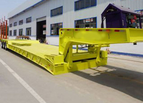 150t Low Bed Semi Trailer For Heavy Machine Transport ABS Anti Lock Braking System