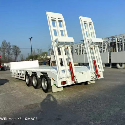 3 Axles 30 Ton Low Bed Trailer Steel Lowbed Semi Trailer For Heavy Transportation Solution
