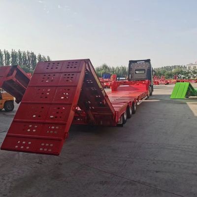 Jost E100 3 Axles Removable Gooseneck Lowboy Trailer 70t Heavy Truck Tractor Semi Trailer