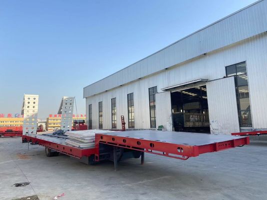 60-100T Heavy Duty Lowbed Trailer With Multi Axle Hydraulic 12 Tires