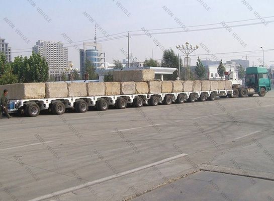 Modular Semi Trailer With 200/250/300/500 Tons Payload And Heavy Mechanical Suspension